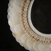 The Capiz Papua Necklace - Papua-Inspired Decorative Necklace – Handcrafted Cowrie Shells,  Raffia Grass and Capiz Shells