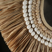 The Nautica Moon Papua Necklace - Papua Inspired Decorative Necklace – Handcrafted with Raffia Grass, Cowrie and Nautica Moon Sea Snails